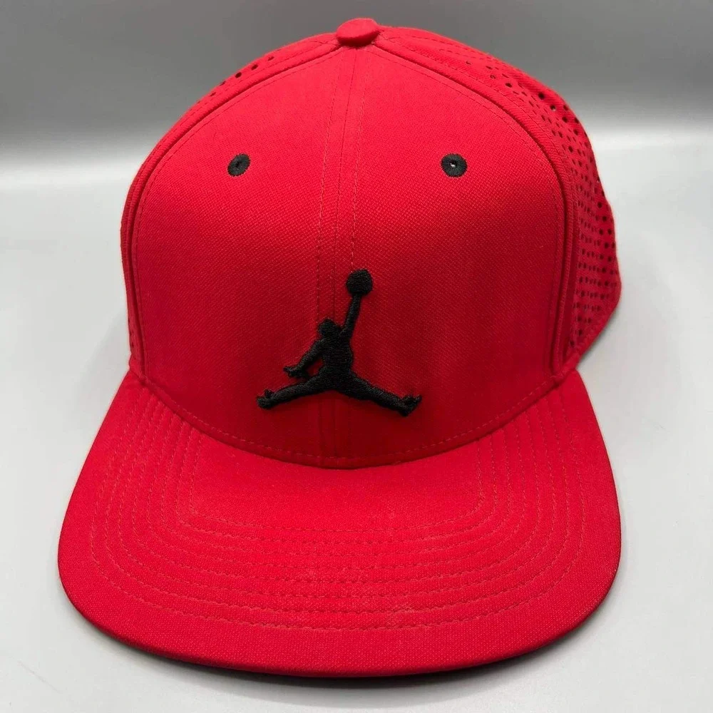 Air Jordan Hat Men Red Embroidered Logo Jumpman Snap Back‎ Cap